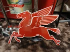 Vintage Large Mobil Mobilgas Pegasus Gas Oil Auto Service Station Porcelain Sign