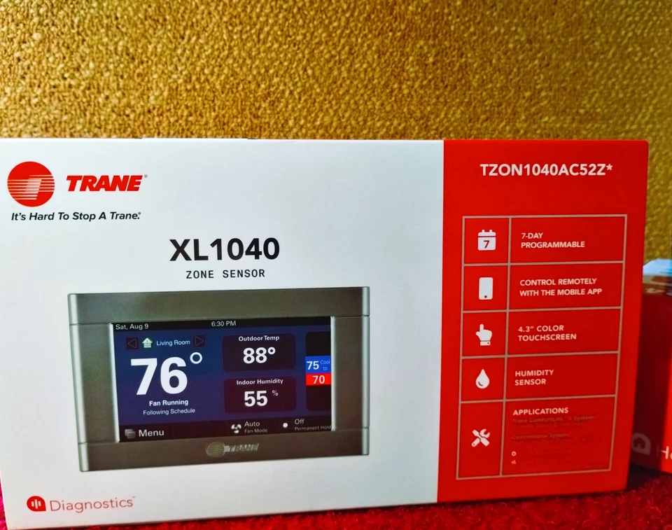 Trane 7-Day Programmable XL1040 Zone Control Thermostat (model:TZON1040AC52ZB) - Image 2 of 4