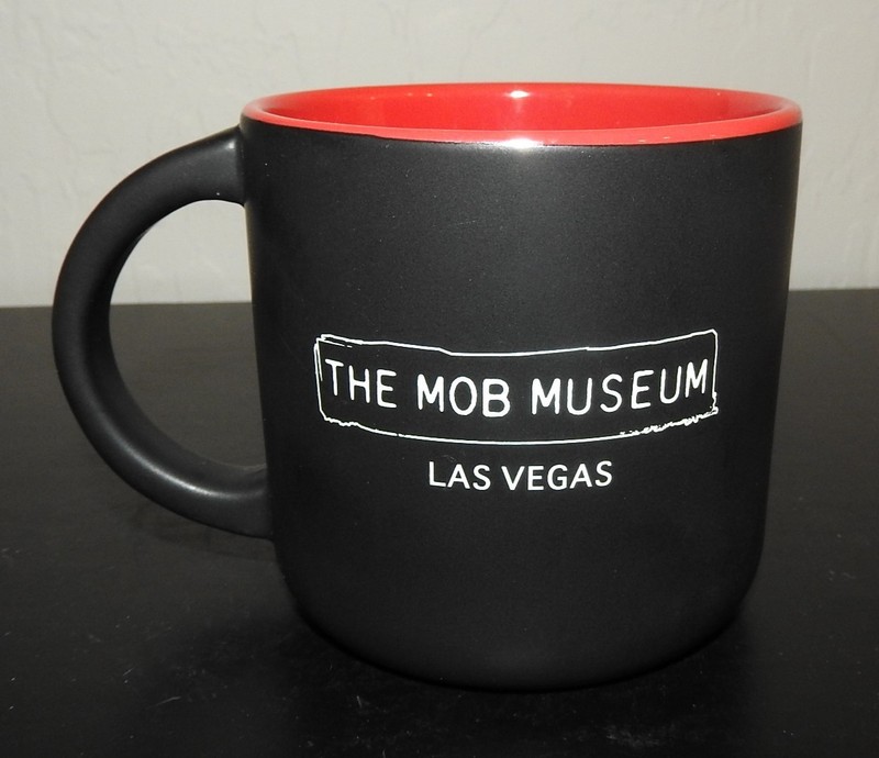The Mob Museum Las Vegas Ceramic Coffee Mug Logo Front Black Matte Finish