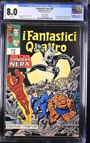 Fantastic Four #52 CGC 8.0 Italian 1st Black Panther! TOP GRADE ⭐⭐⭐⭐⭐