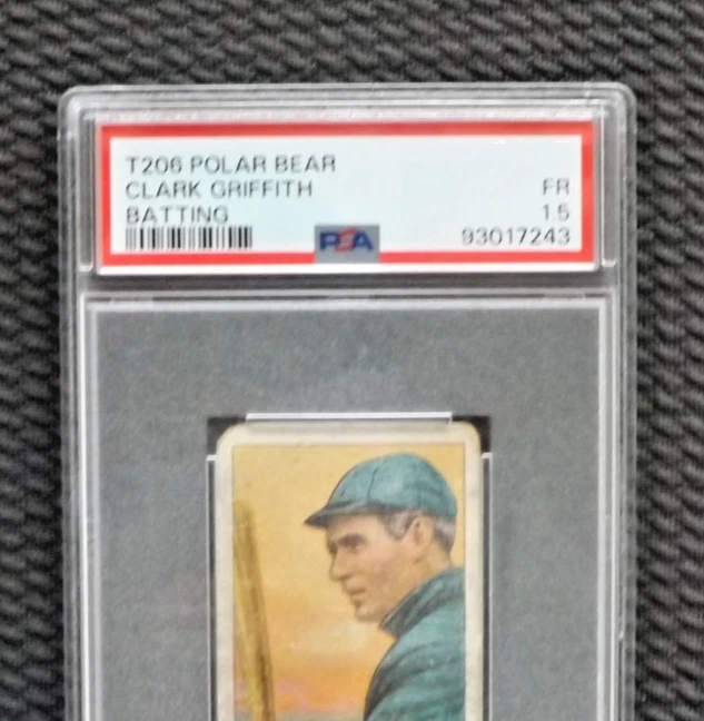 1909 T206 POLAR BEAR TOBACCO CARD HOF CLARK GRIFFITH RC BATTING PSA 1.5 MLB REDS - Image 2 of 4
