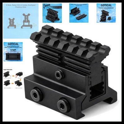 Picatinny Riser Mount Adjustable Height Lockdown Series with Quick Release, 1...