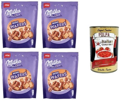 Milka Mini Wafers, 4x110g, mit Alpenmilch-Schokolade+Polpa