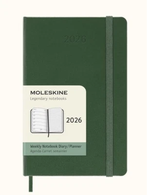 Moleskine Weekly Diary / Planner 2026 Pocket Green Hard Cover 9x14cm 12 Month