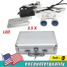 Dentist Magnifier Loupes Dental Glass Surgical Binocular Head Led Medical Light!