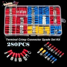 280 PCS Insulated Electrical Wire Splice Terminal Spade/Crimp/Ring Connector Kit