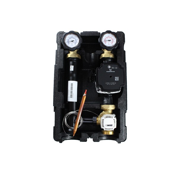 Pumpengruppe FußBodenheizung 20-50°C Heizkreis Ventil Grundfos UPM3 Hybrid 180Mm-image
