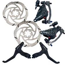 Trp Spyke PM Mount MTB Disc Brake Caliper Set, 180/180mm, w/rotors+ML800 lever