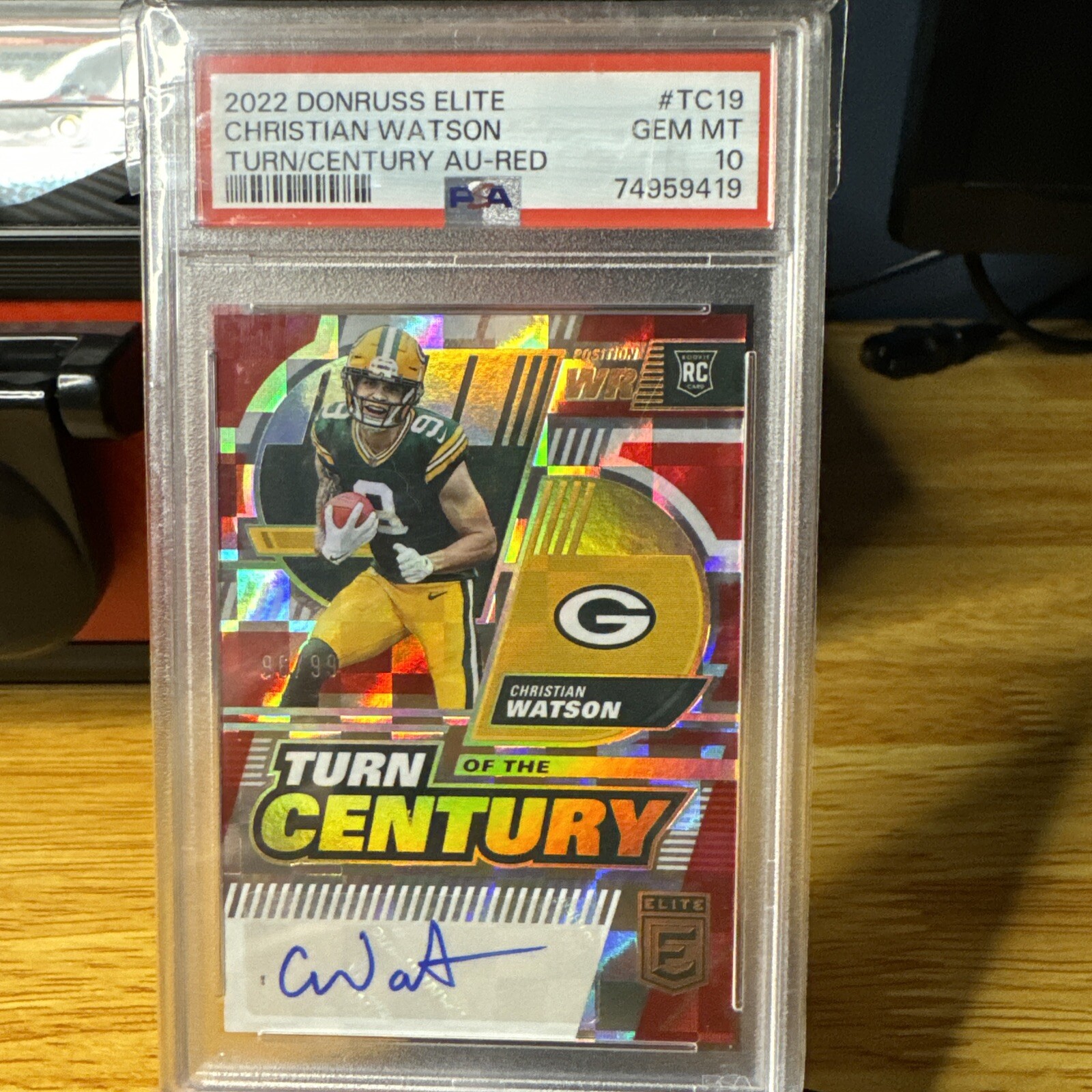 Christian Watson Panini Donruss Elite Turn of the Century Autographs #TC19 Red