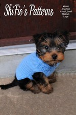 Knitting Pattern for dogs coat, 4 sizes, x small, small, med, large, Aran, KP606
