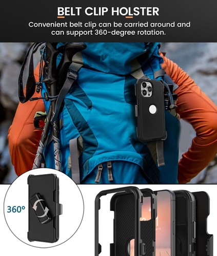For iPhone 13/13 Pro/13 Pro Max Case Heavy Duty Shockproof Cover / Holster Clip - Picture 9 of 54