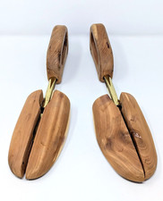 Vintage Solid Cedar Wood Men's Adjustable Shapers Stretchers Shoe Tree Pair