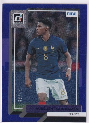 Panini 2022-23 Donruss Soccer No. 46 Aurelien Tchouameni Blue 22/49