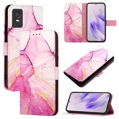 Paint Marble Wallet Phone Case for TCL 505 502 501 303 403 20R 40 SE T Mobile 7 - 第 2/18 張圖片