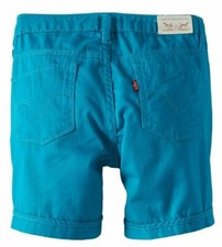 LEVI'S BIG GIRLS' MIDI TWILL SHORTS, BREEZE BLUE, 8