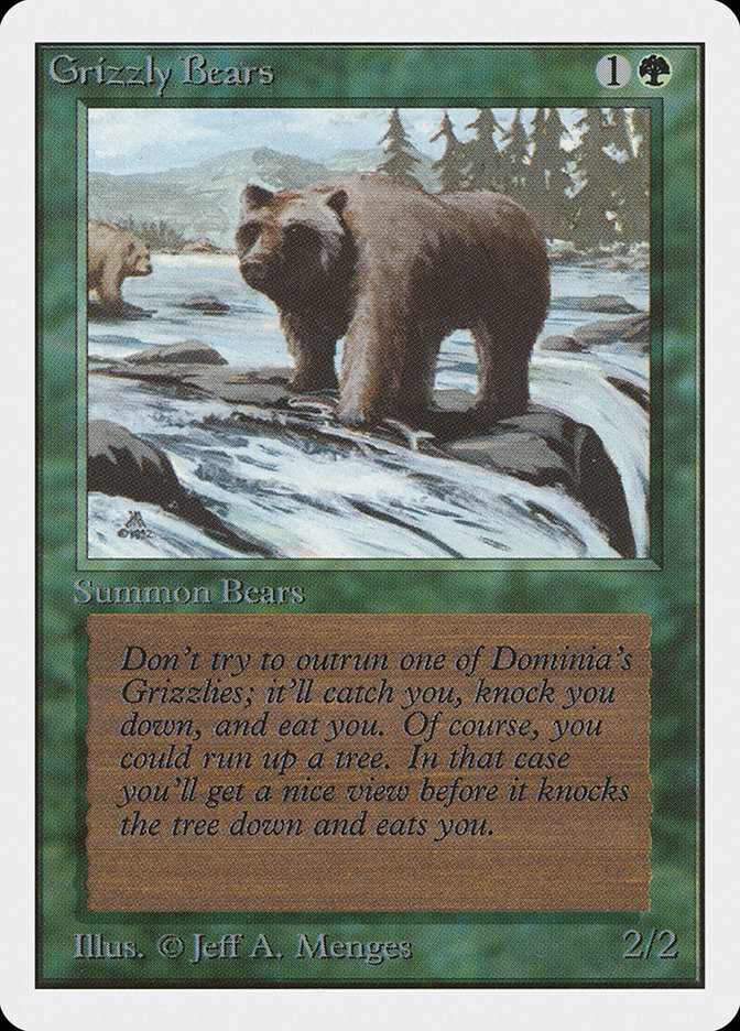 MTG Magic the Gathering Grizzly Bears (200/302) Unlimited Edition