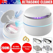 Ultrasonic UV Cleaner Wash Denture Mouth Guard Aligner Retainer Jewelry Cleaning