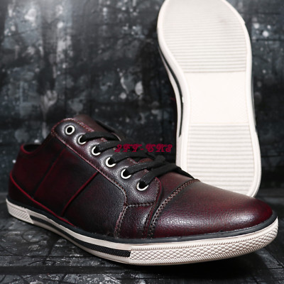 red leather casual shoes