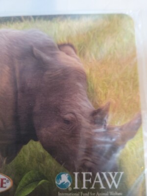 Red Rose Tea International Fund Animal Welfare IFAW Wildlife Rhinoceros coaster 
