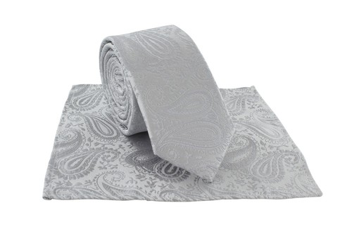 Michelsons of London Boys Tonal Paisley Tie & Pocket Square Set - Picture 48 of 91