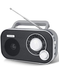 DreamSky Portable AM FM Radio with Great Reception Battery Operated Radio AC