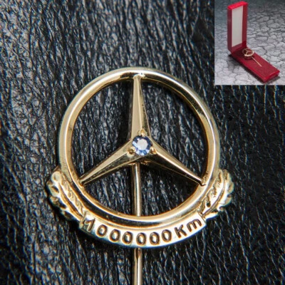 Orig. 1950-70 Mercedes Benz Pin 1.000.000 km Daimler Goldnadel Nadel Neuw. Gold