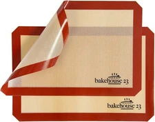 (2) Qty. Bakehouse 23 Non-Stick Silicone Oven Bake Mats Professional Chef Grade