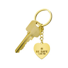 Engraved Heart Keychain - Be Safe I Love You