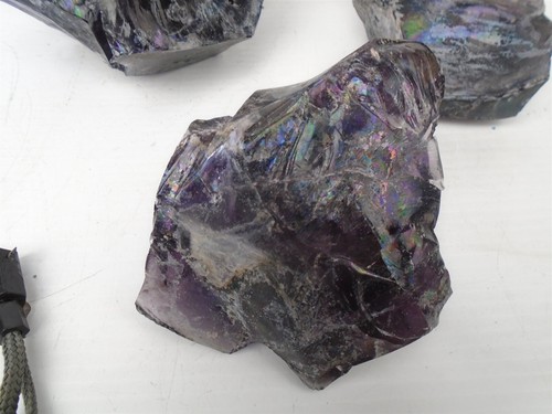 Beautiful 4 LRG Pcs STAINED CULLET GLASS Jewelry Crafts Crystal (8 Ibs) Purple - Picture 6 of 9