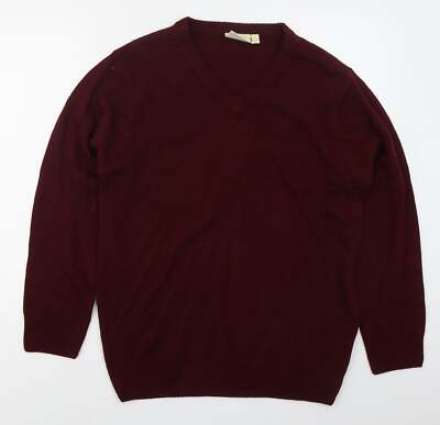 Chums Herren Pullover rot V-Ausschnitt Acrylmischung Größe S - Burgund