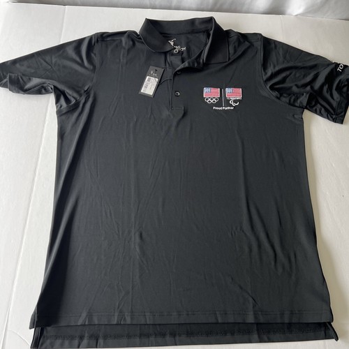 Fairway & Greene Golf Polo Men's Large Black USA Paralympic Logo - NWT - Picture 2 of 10