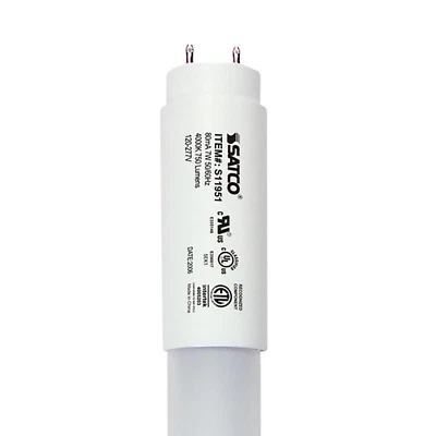 Satco S11951 7T8/LED/18-840/BP 7W 18 Inch T8 4000K Ballast Bypass LED Tube Light