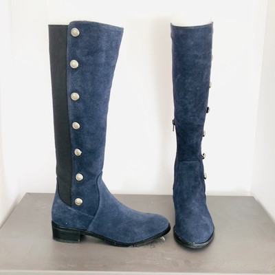 navy suede tall boots