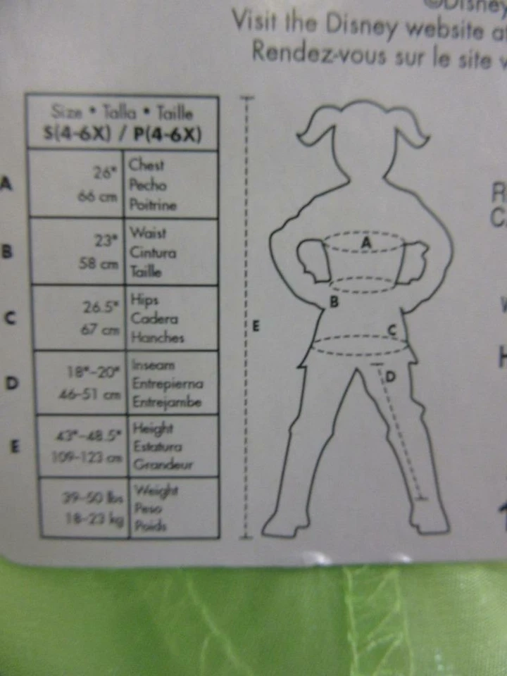 Tinkerbell Deluxe Niño Disfraz Halloween Vestido Verde con Alas Pequeño (4-6x) Foto 3 de 4