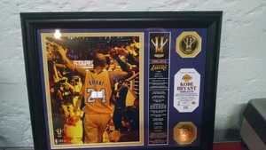 Kobe Bryant Final Season Framed Banner Bronze Coin Photo Set