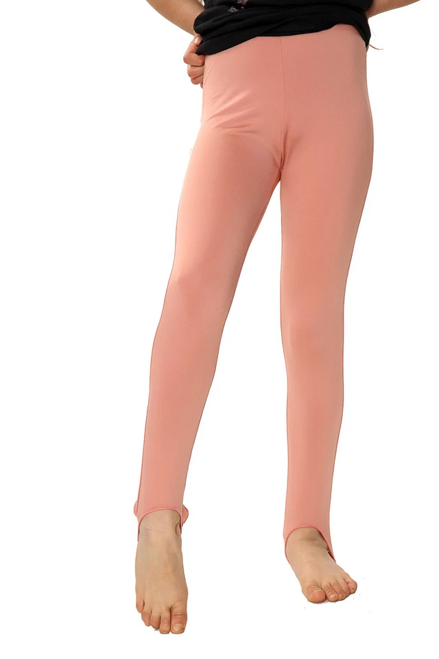 Girls Dance Leggings Lycra Stirrup Disco Fitness Gymnastics Foot Hole 3-14 Years - Image 4 of 4