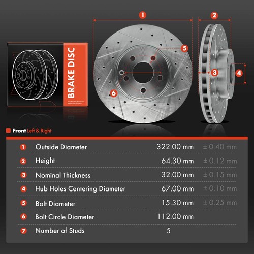 EBC USR Slotted Front Rotors (322x32mm) | 13-14 Mercedes-Benz C300 W204 3.5L