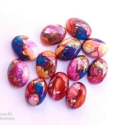 [WHOLESALE] PURPLE DALIHA COPPER TURQUOISE CABOCHON OVAL SHAPE LOOSE GEMSTONE
