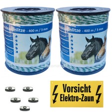 800m Weidezaunlitze 3mm weiss-gruen 3xKupferleiter+3xNiroleiter