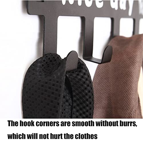 Over The Door Hook Hanger - 6 Hooks Over Door Coat Rack Removable Black - Picture 6 of 7