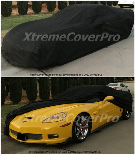 Custom fit Car Cover 2010 2011 2012 2013 Chevy Corvette C6 Black - Picture 2 of 2