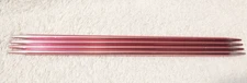 Vtg 4 Pink Double Point Knitting Aluminum Needles Set Of 4 Size US 6 - 6"