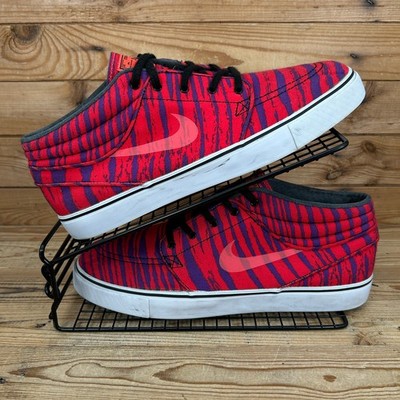 Nike Turnschuhe Herren Größe UK 9 SB Stefan Janoski Mid Zebrastreifen Rosa Skaterschuhe