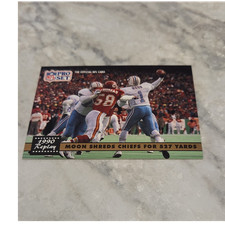 Pro Set 1991 Moon Shreds Chiefs Warren Moon Oilers Chiefs #337 NFL Card