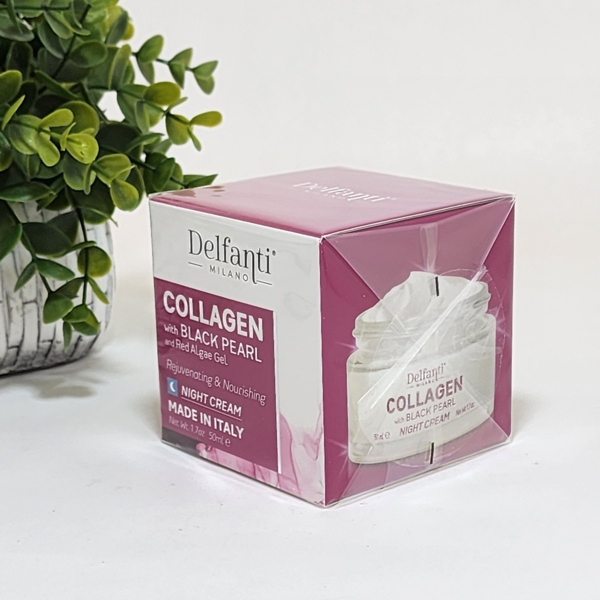 Delfanti Collagen Night Cream Black Pearl Red Algae Rejuvenates