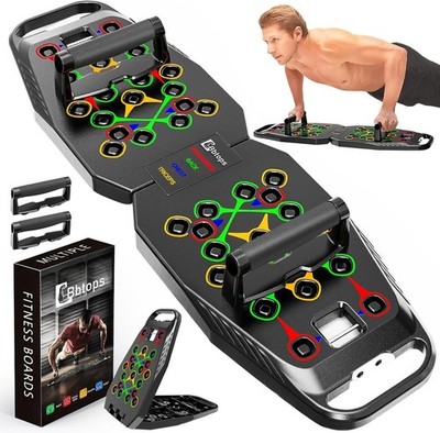 Push UP Board, Pilates Bar & Fitness Accessories, 25 in 1 Foldable Push up Ba...