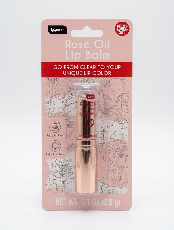 b.pure Rose Oil Lip Balm pH Adapting Clear Color-Changing 0.1 oz