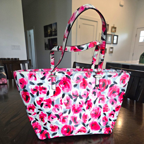Kate Spade Cedar Street Rose Harmony Tote Bag Pink Floral Watercolor Medium