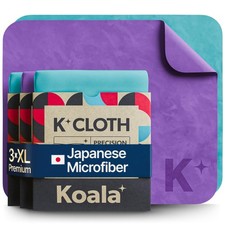Koala Lens Cleaning Cloth Japanese Microfiber 3 Pack XL , Purple / Blue