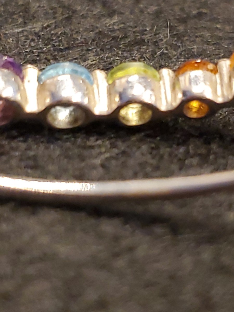 Sterling Silver Rainbow Ear Climber / Ear Crawler Single 925  View 4